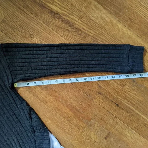 Derek Heart Gray Mockneck Sweater with Faux Shirt Tail - Picture 12 of 14